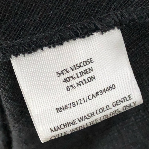 Eileen Fisher L Linen Dress V-Neck Sleeveless Basket Crepe Graphite Gray 0752 - Picture 8 of 14